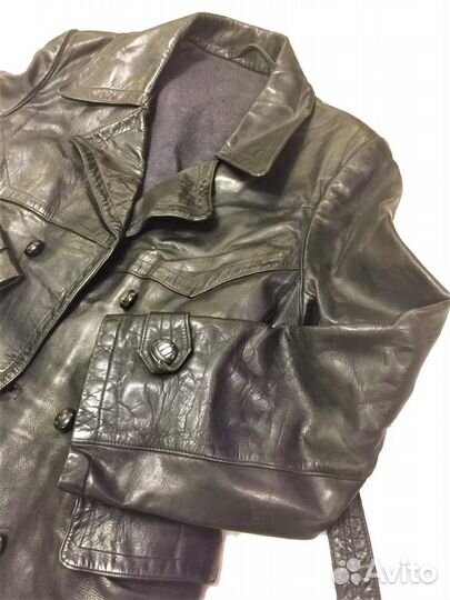 Плащ-пальто кожаное, в хорошем состоянии, нквд