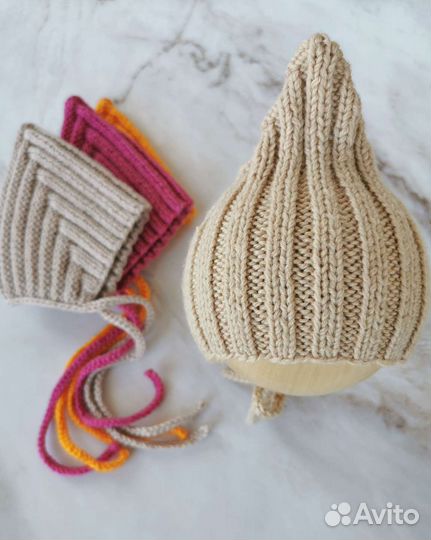 Шапочка чепчик Эльфик на осень для новорожденных