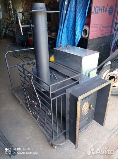 Печь из трубы,для бани отопительные с баком