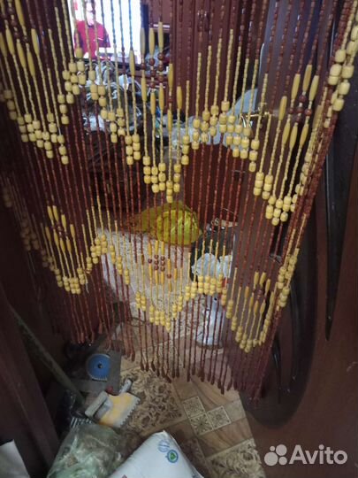 Штора с висюльками дерево СССР винтаж