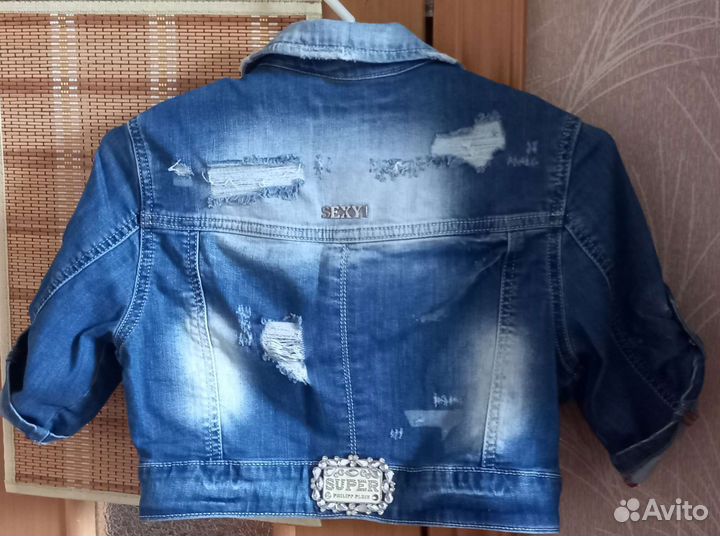 Джинсовая жилетка на девочку