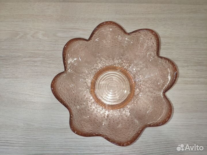 Салатник (конфетница) карамельное цветное стекло