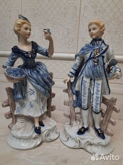 Пара интерьерных статуэток, фарфор Япония 32см