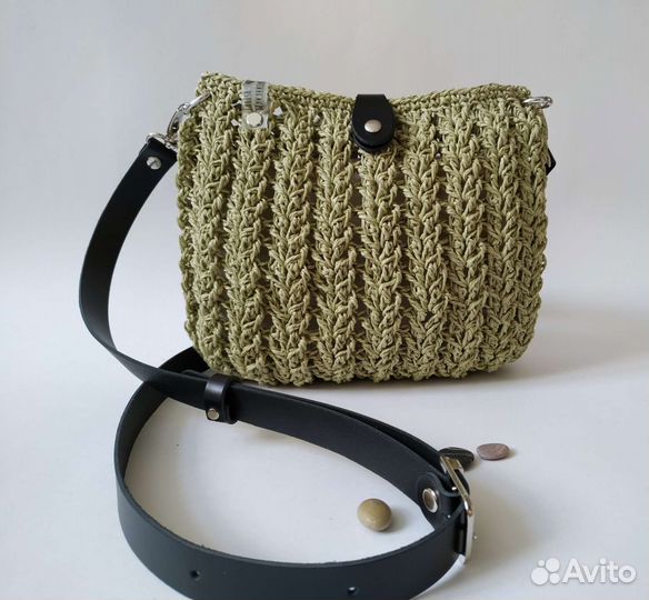 Cумка из рафии с ремнём