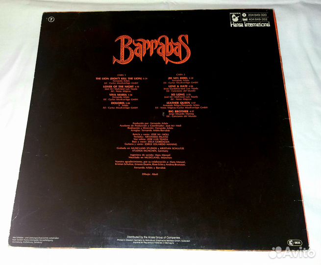 Barrabas - Bestial. 1982. Germany
