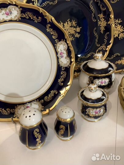 Сервиз столовый фарфоровый. Кобальт. 
