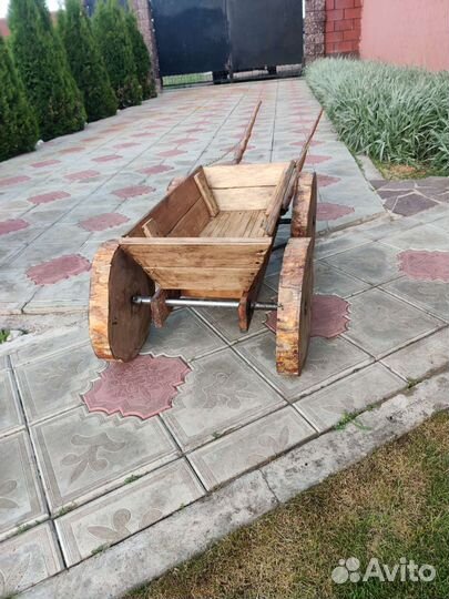 Телега деревянная декоративная