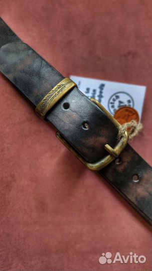 Ремень кожаный ручной работы