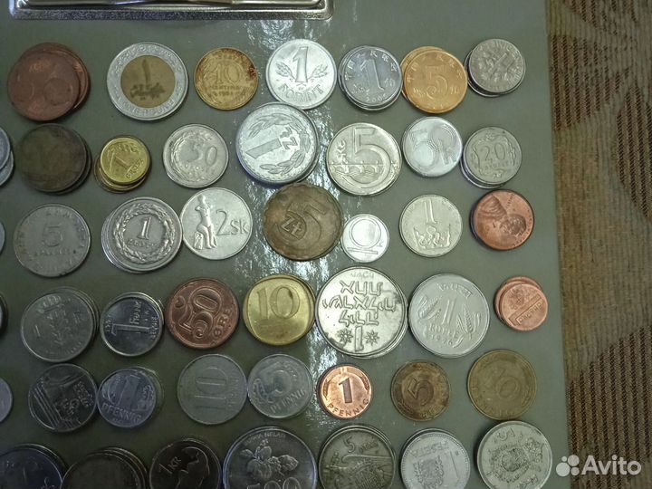 Иностранные монеты, 100 шт, разные