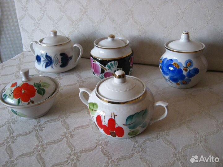 Сахарницы фарфор советский, СССР, ручная роспись