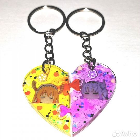 Аниме брелоки парные дракон горничная Канна тору