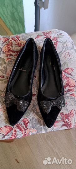 Балетки бархатные