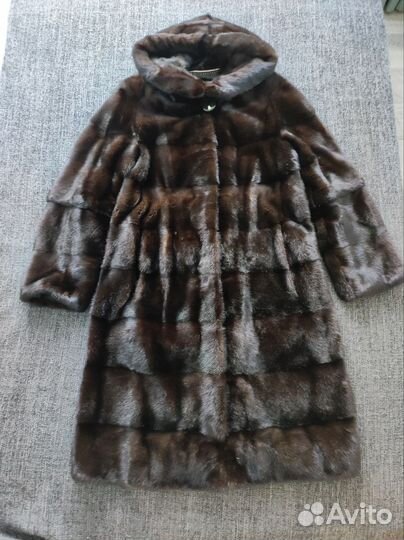 Шуба норковая с капюшоном
