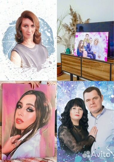 Портрет по фото на холсте