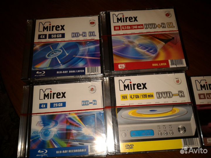 DVD и BD-R болванки Mirex (50, 25, 8,5 и 4,7 Гб)