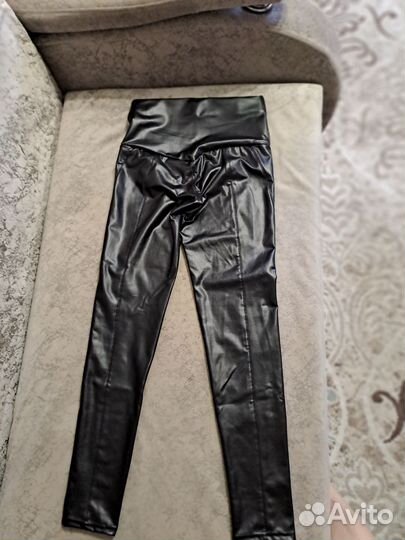 Кожаные брюки женские 42
