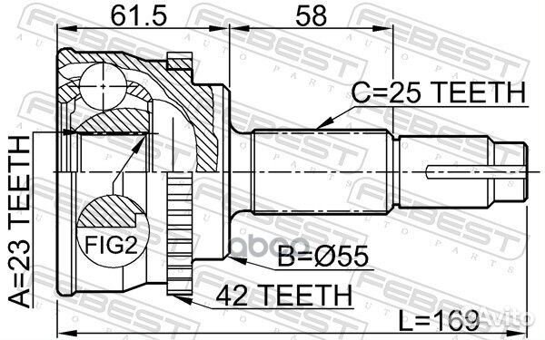 ШРУС наружный 23x55x25 (nissan almera N16 (UKP)