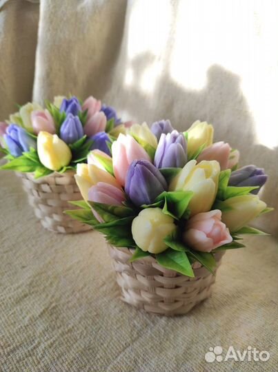Букет из мыла тюльпаны