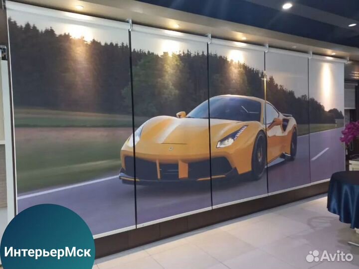 Рулонные шторы с печатью логотипа