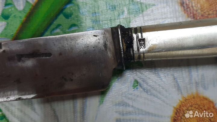 Нож кухонный старинный серебро 84