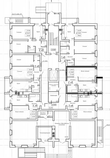1-к. квартира, 44 м², 1/9 эт.