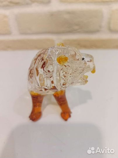 Фигурка льва хрусталь