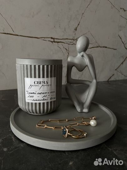 Ароматическая свеча в гипсе ручной работы