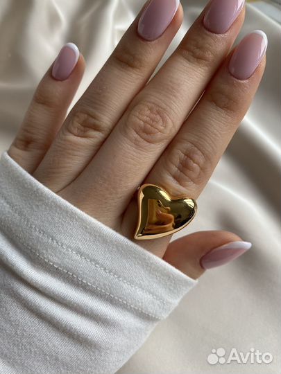 Кольцо сердце крупное Poison drop цвет золото