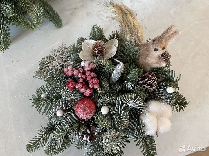 Новогодняя композиция из ели нобилиса