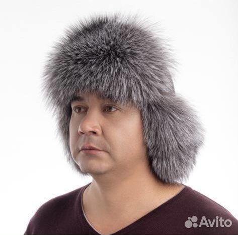 Ушанка кожа лиса мужская
