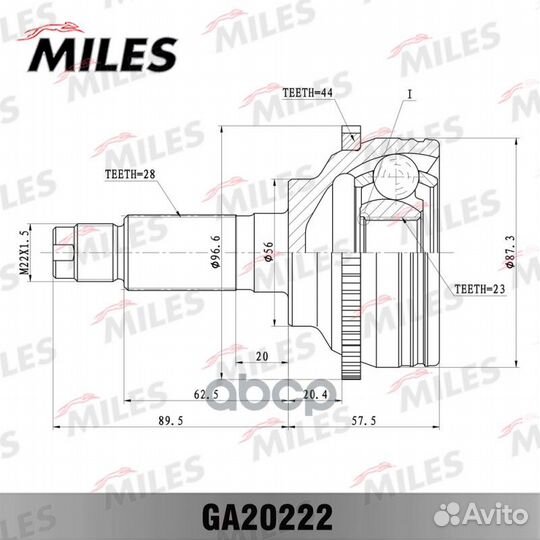 ШРУС наружный mazda 6 1.8-2.0 02- (с ABS) (GKN