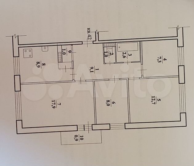 4-к. квартира, 69,4 м², 4/5 эт.