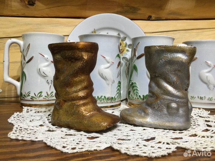 Старинная карандашница/пепельница сапог бродень