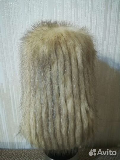 Шапка норковая вязаная женская
