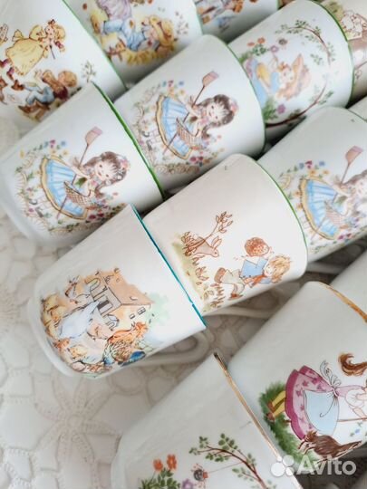 Детские чашки фарфор ГДР, детский сервиз винтаж