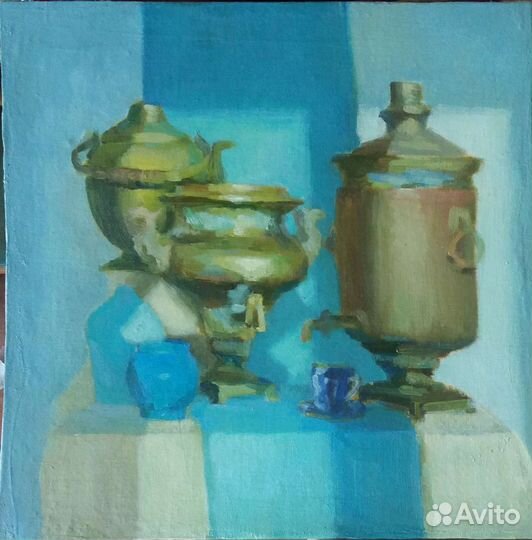 Этюд натюрморта с самоварами