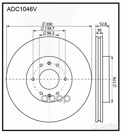 Диск тормозной перед ADC1046V allied nippon