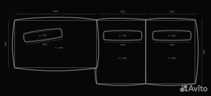 Диван 4400х1600 мм