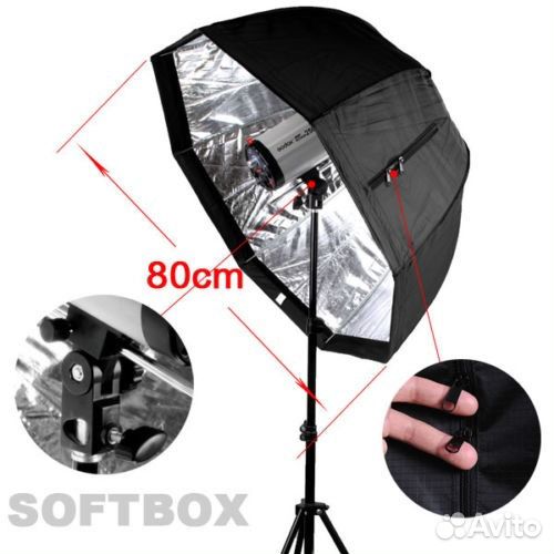 Октобокс-зонт Godox софтбокс для вспышки 80 см