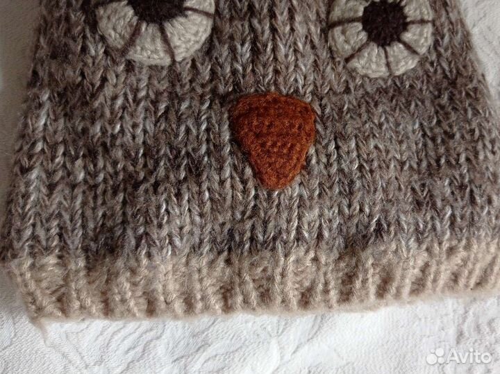 Шапка детская Сова на флисовой подкладке, one size