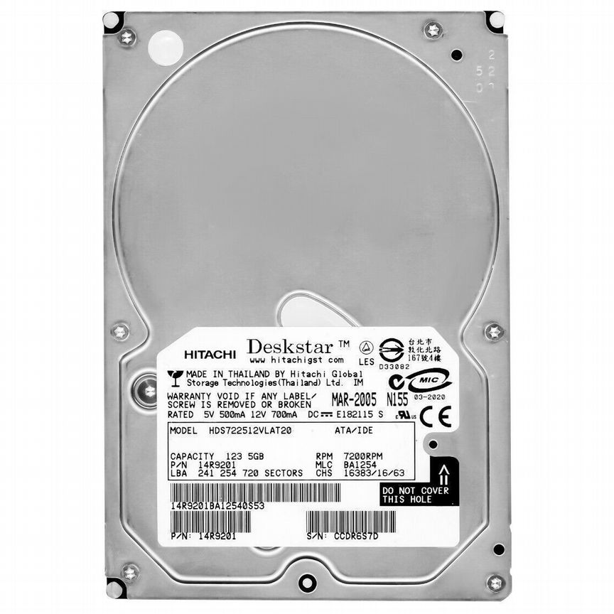 [HDS722512VLAT20] Жесткий Диск Hitachi 123,5gb Ide Hds722512vlat20
