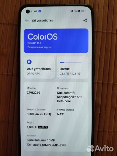 OPPO A74, 8/128 ГБ