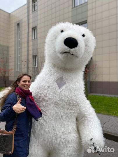 Большой белый Мишка поздравление
