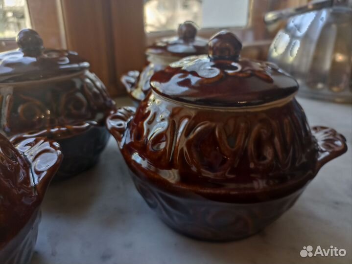 Набор керамических горшков для запекания СССР