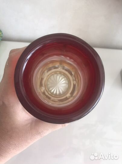 Ваза СССР. Налепы, цветное стекло