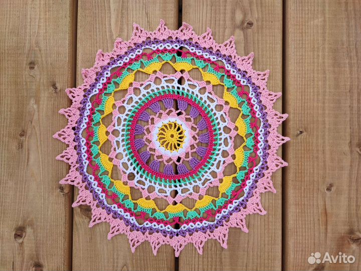 Салфетка вязанная, кружева, новая
