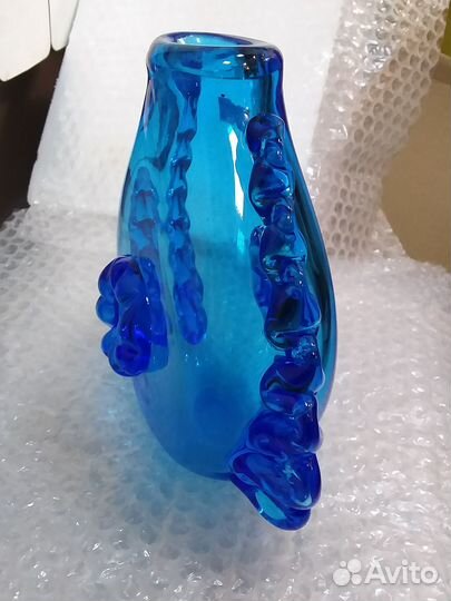 Ваза для цветов стекло гутное