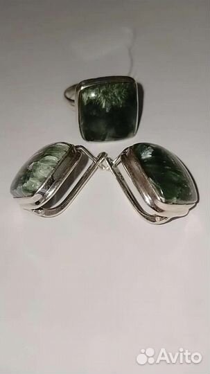 Серафинит, серебряный комплект