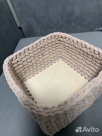 Корзинка из трикотажной пряжи