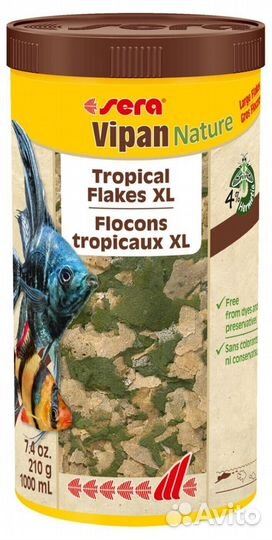 Vipan nature 1000 мл 210 г (крупные хлопья) Сера К